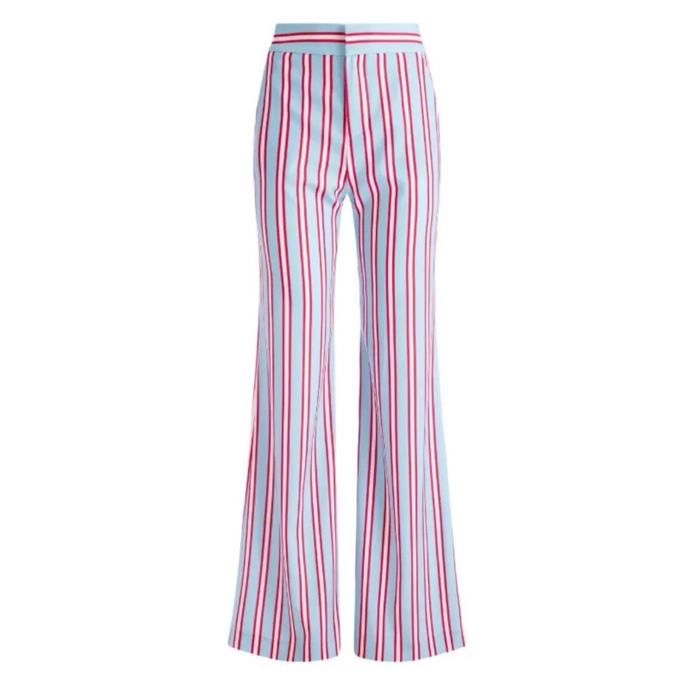 Alice and Olivia Flared Women's Pants in Light Blue and Red